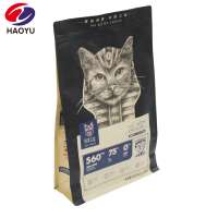 Custom print laminated plastic packaging bag flat bottom pouch with zipper for pet food